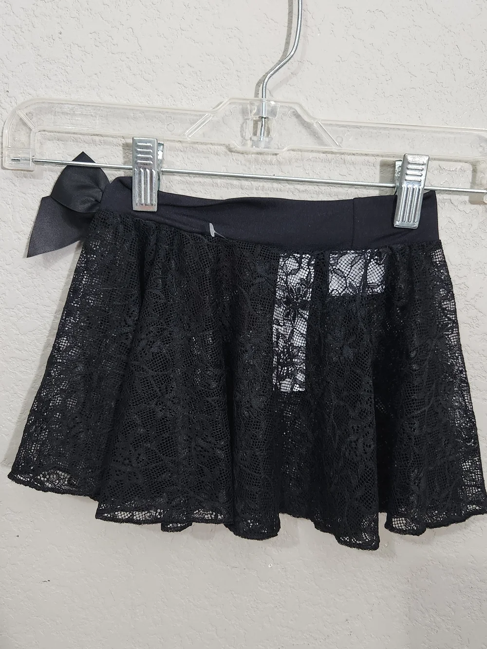 Capezio Black Lace Dance Skirt with Waist Bow